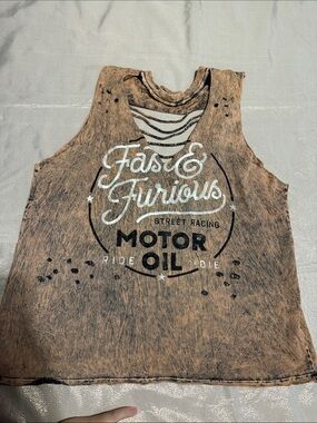 Brown Graphic Tank Street Racing Design
